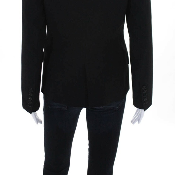 JENNIFER HOPE ONE BUTTON BLAZER BLACK WOOL SIZE 2 - Picture 3 of 5